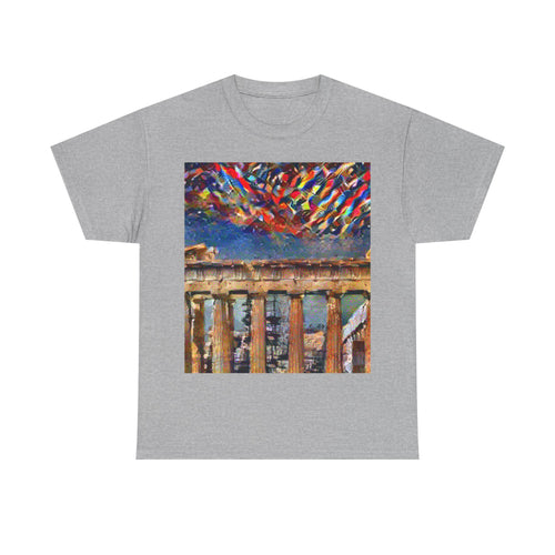 Acropolis Athens in Composition Vii Style - T-Shirt Gift