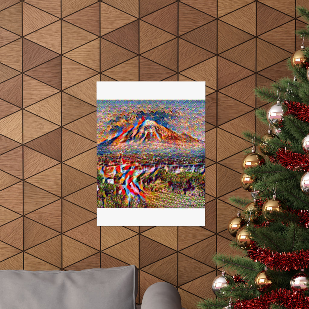 Mount Fuji in Composition Vii Style - Poster Print