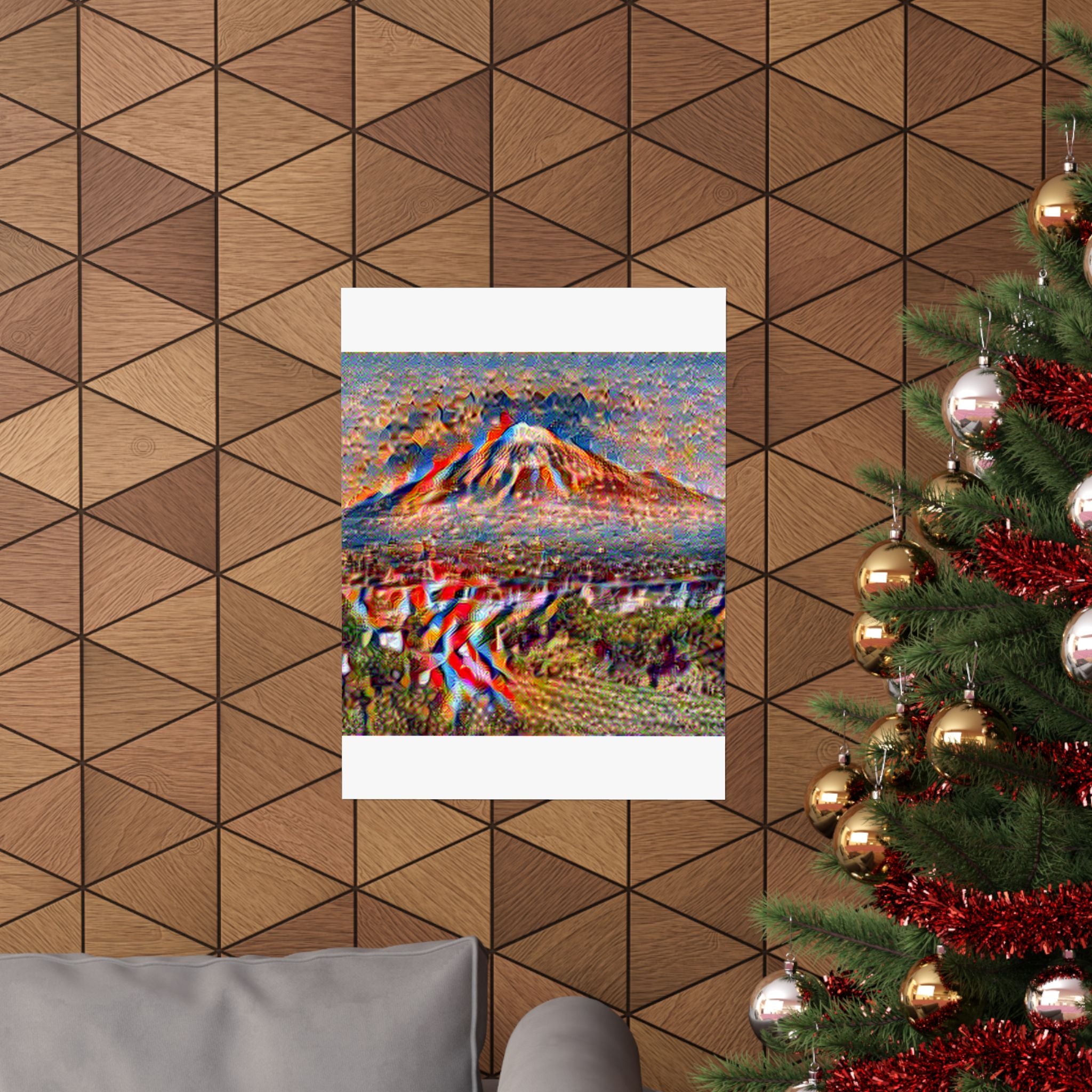 Mount Fuji in Composition Vii Style - Poster Print