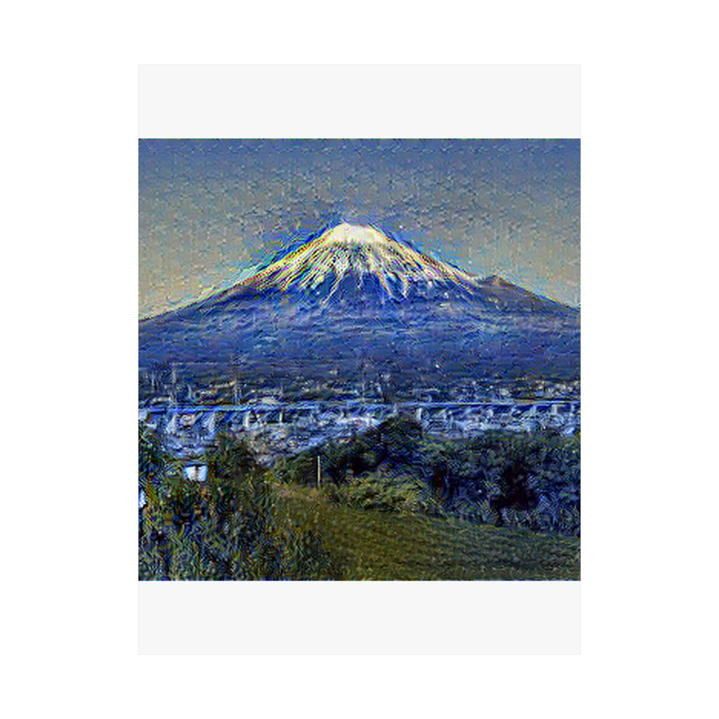 Mount Fuji in Starry Night Style | Vincent van Gogh Inspired Art