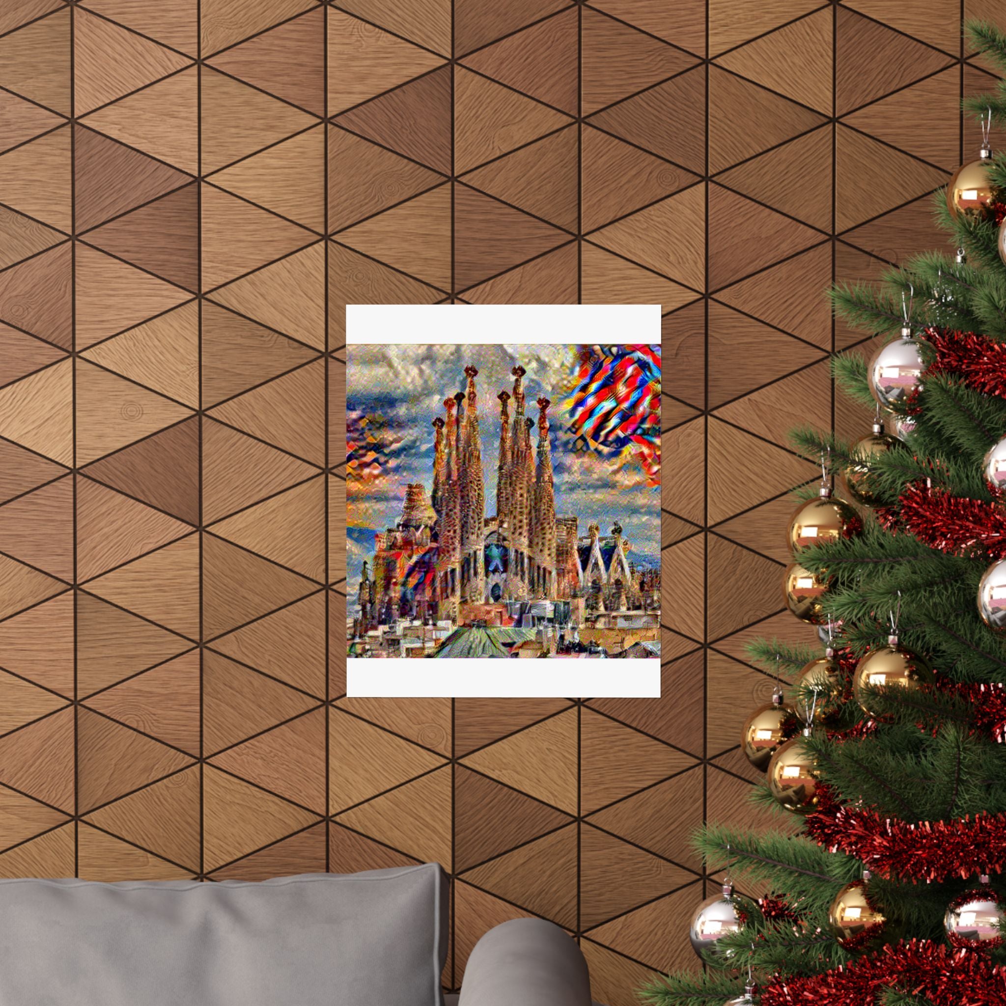 Sagrada Familia in Composition Vii Style - Poster Print