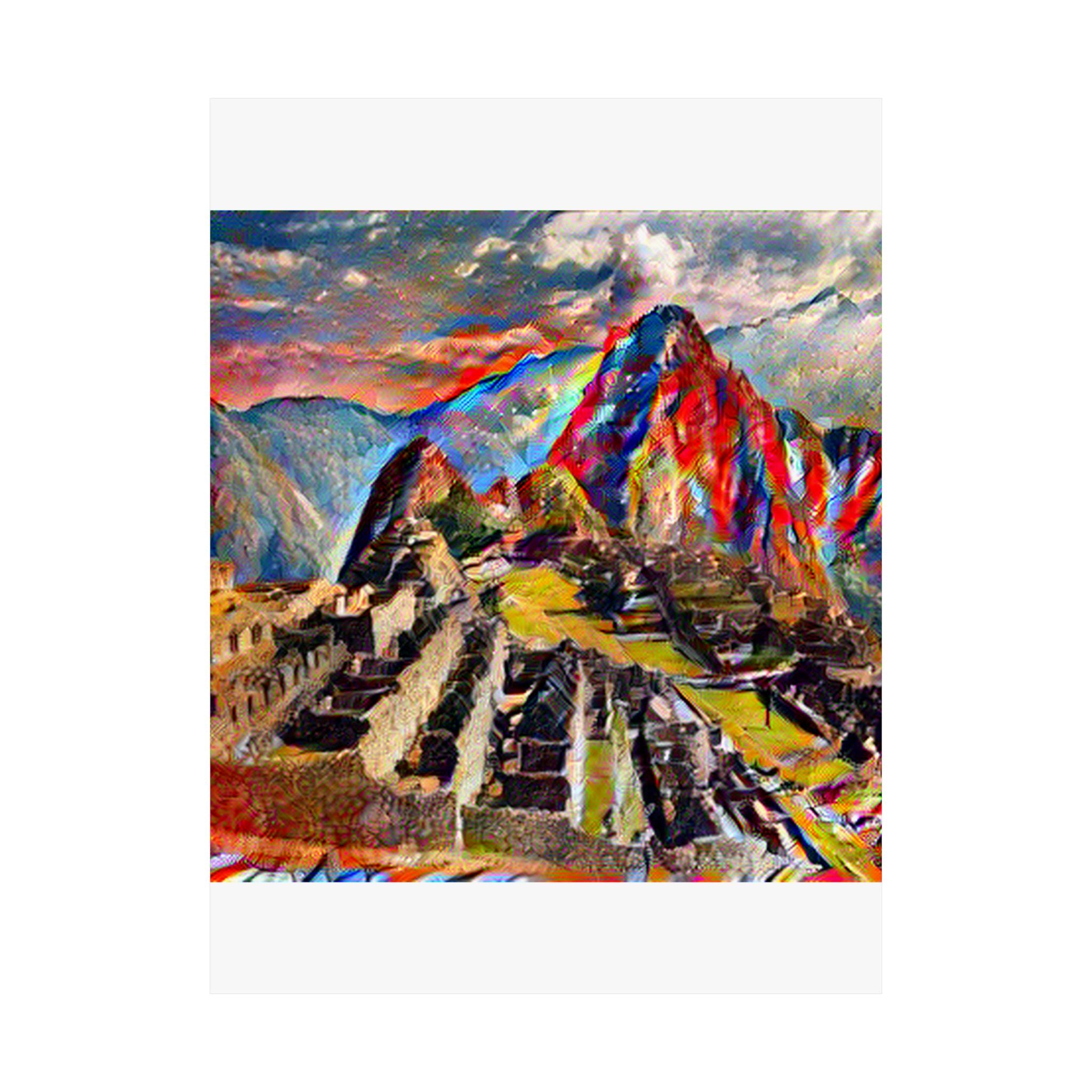 Machu Picchu in Composition Vii Style - Poster Print