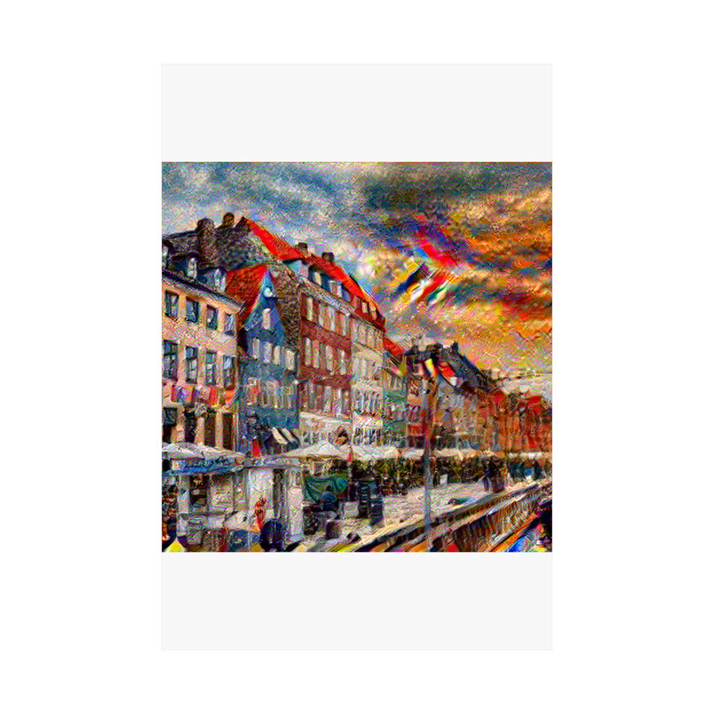 Nyhavn in Composition VII Style | Wassily Kandinsky Inspired Art