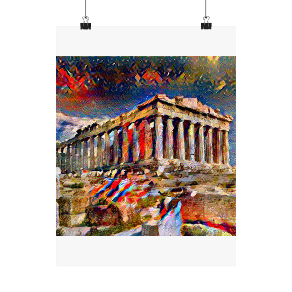 Parthenon in Composition Vii Style - Poster Print