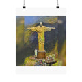 Christ the Redeemer in Cafe Terrace at Night Style - Art Poster Print