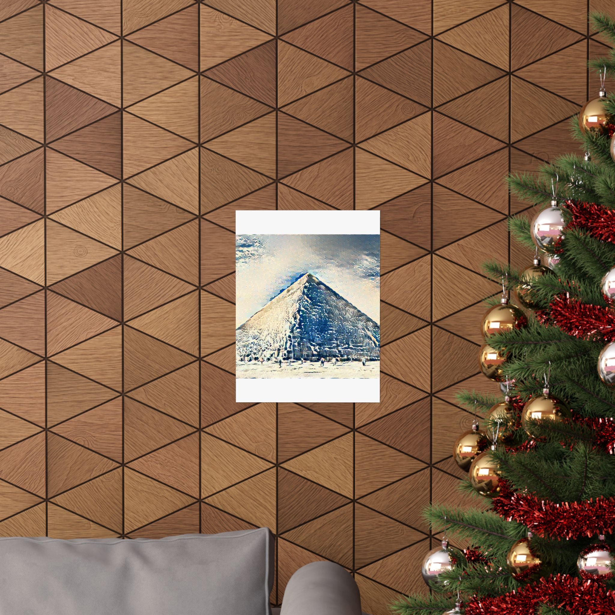 Pyramids Giza in Great Wave Style - Poster Print