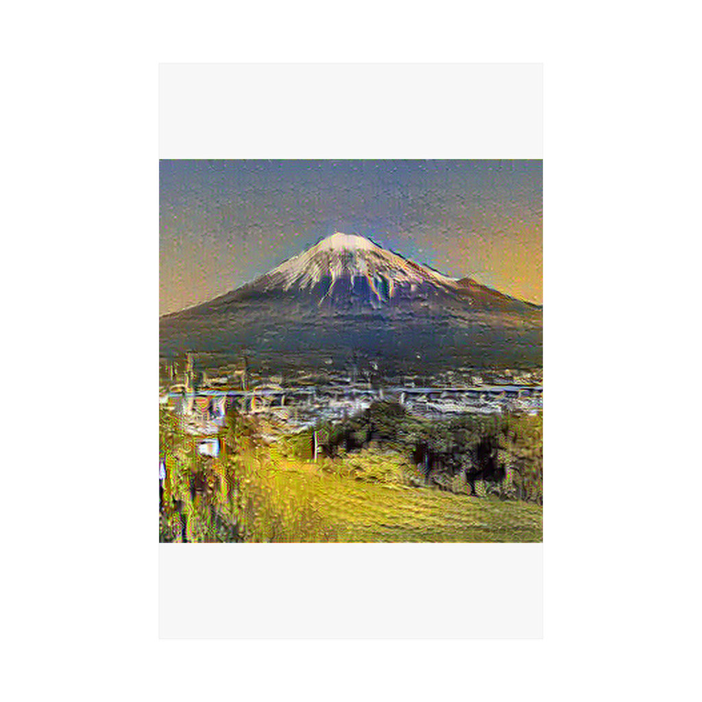 Mount Fuji in Cafe Terrace Style - Poster Print
