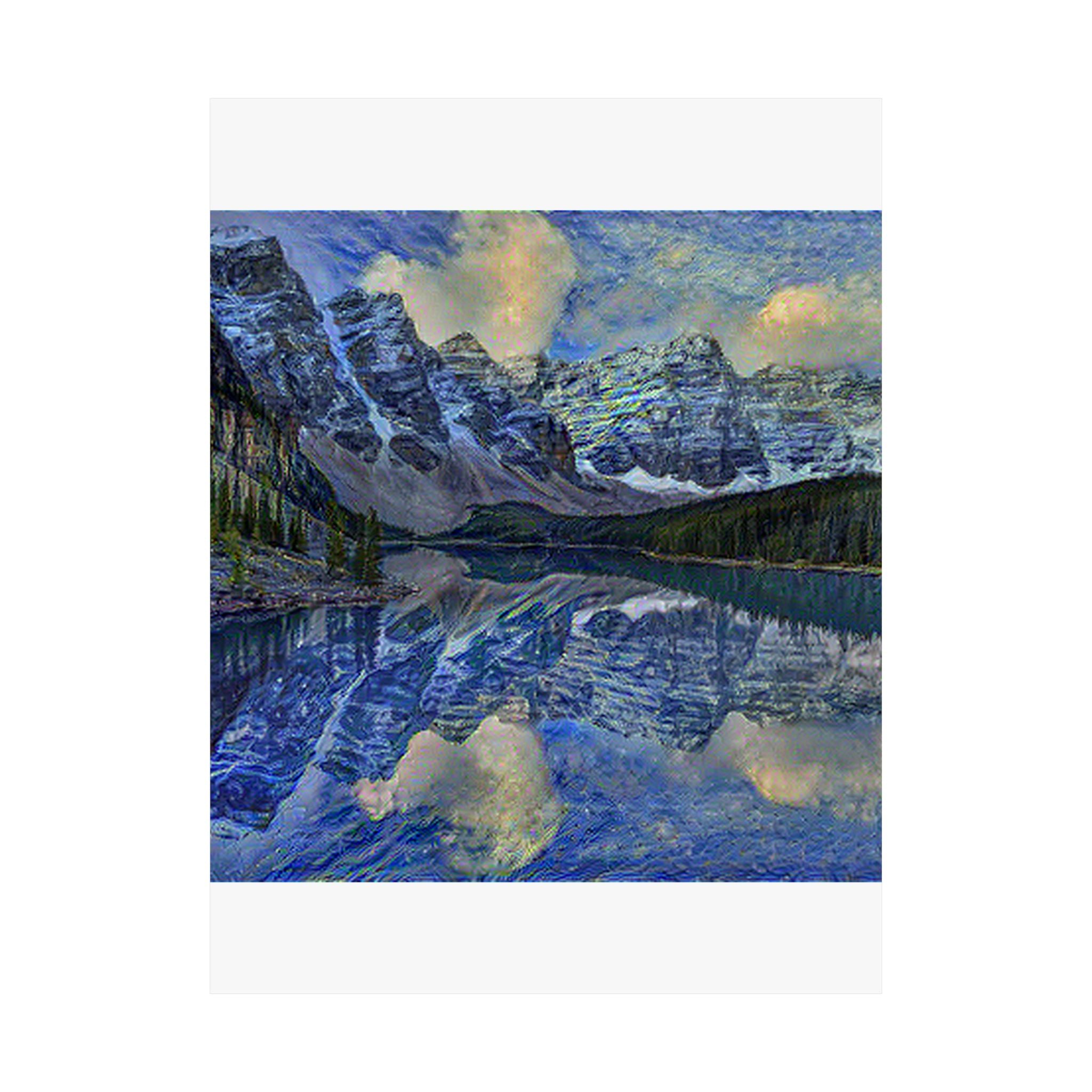Moraine Lake in Starry Night Style | Vincent van Gogh Inspired Art