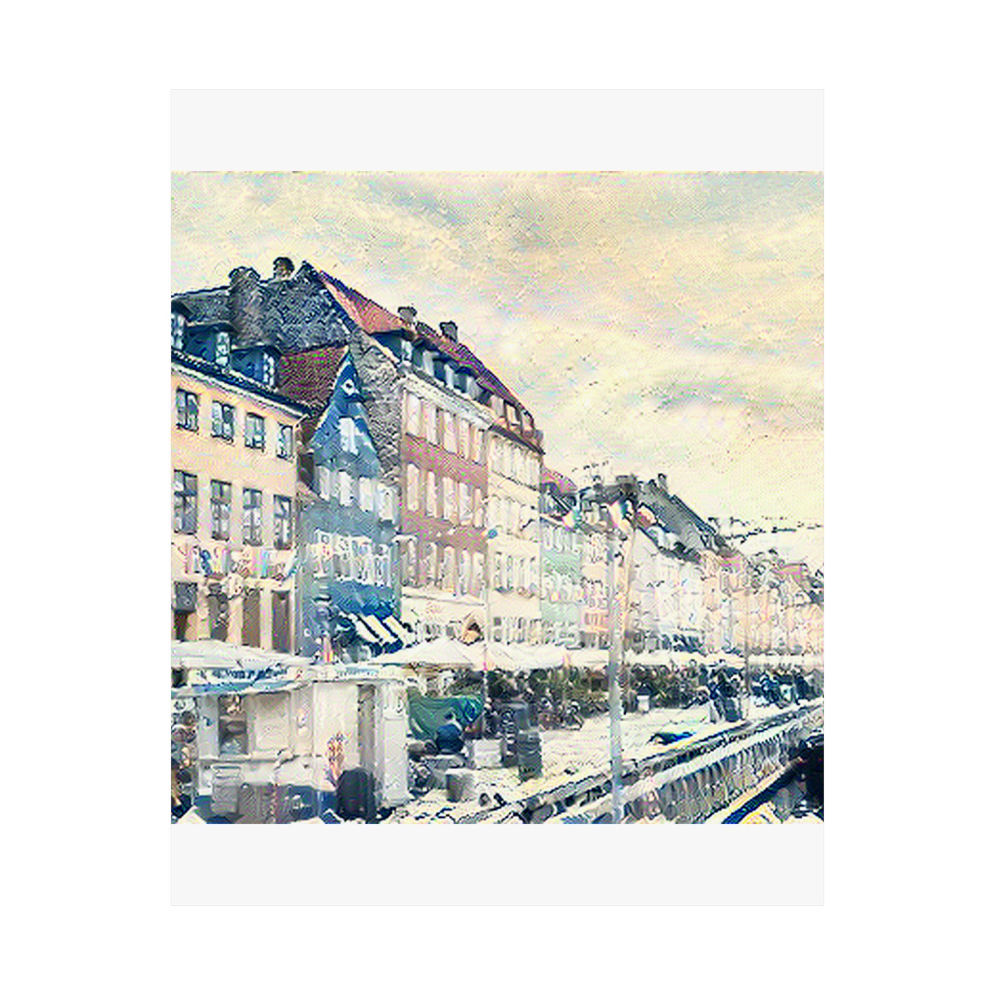Nyhavn in The Great Wave off Kanagawa Style | Katsushika Hokusai Inspired Art