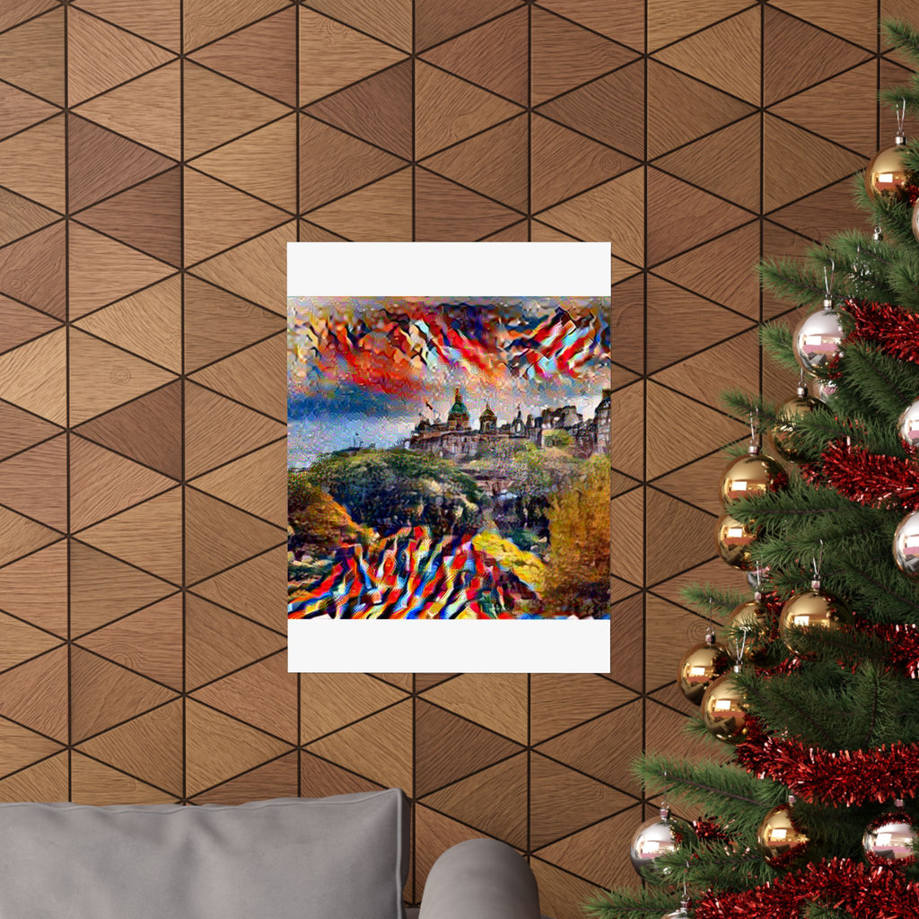 Edinburgh Old Town in Composition VII Style | Wassily Kandinsky Inspired Art