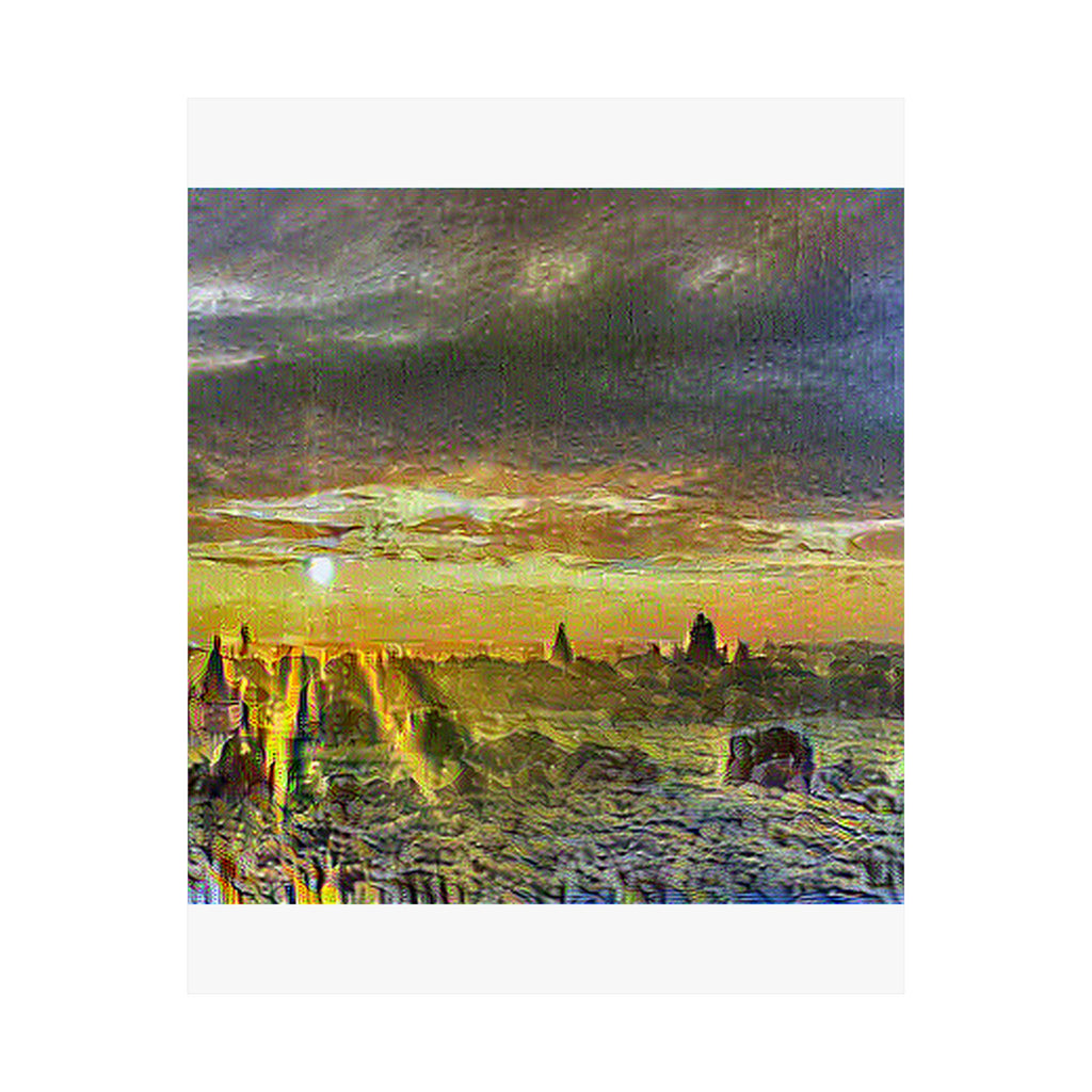 Bagan Temple Plain in Cafe Terrace at Night Style | Vincent van Gogh Inspired Art