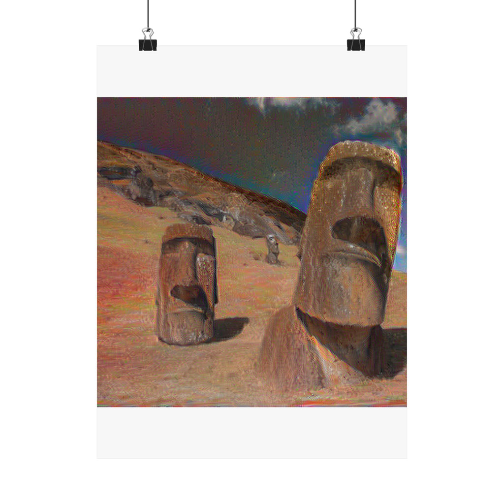 Moai Statues in The Scream Style | Edvard Munch Inspired Art