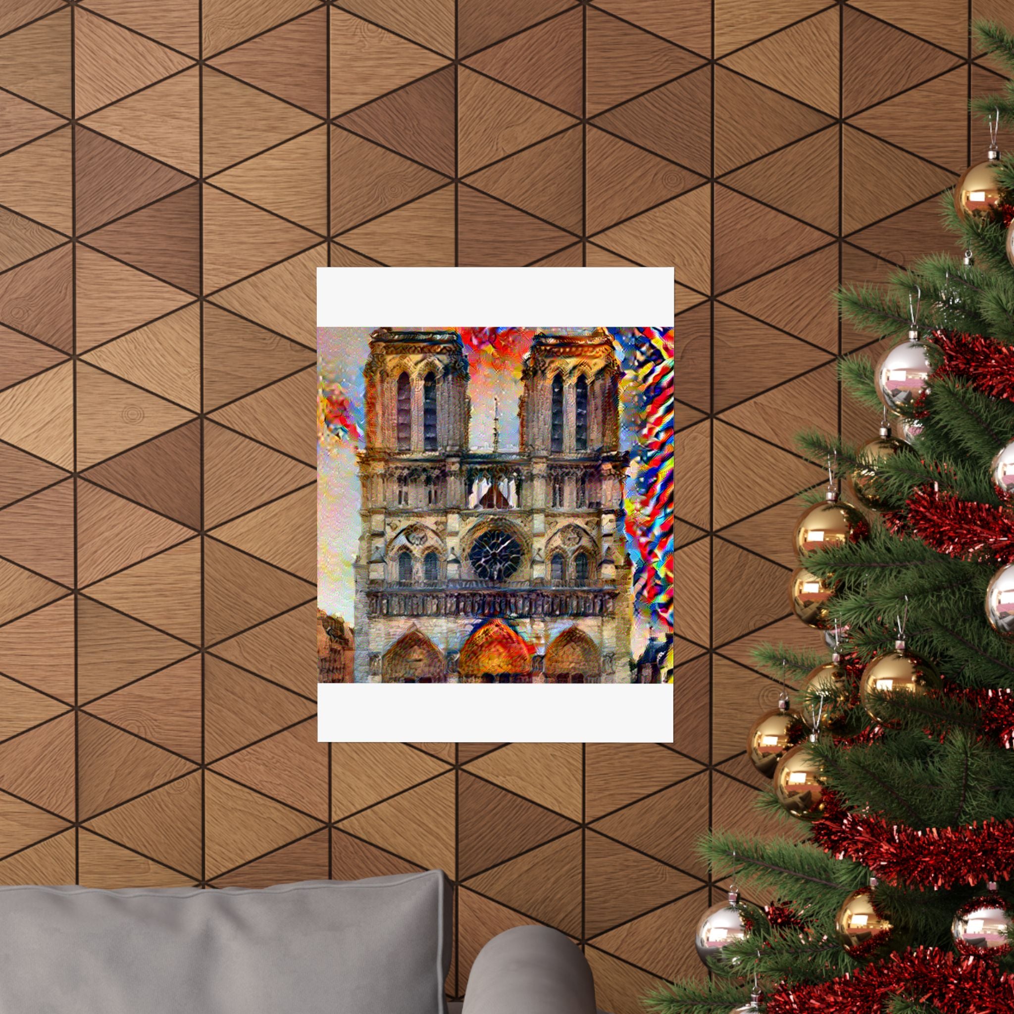 Notre Dame in Composition Vii Style - Poster Print