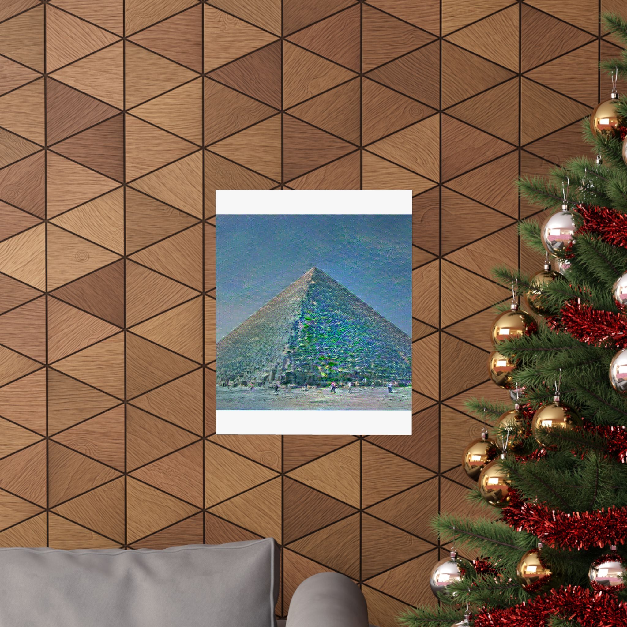Pyramids Giza in Water Lilies Style - Poster Print
