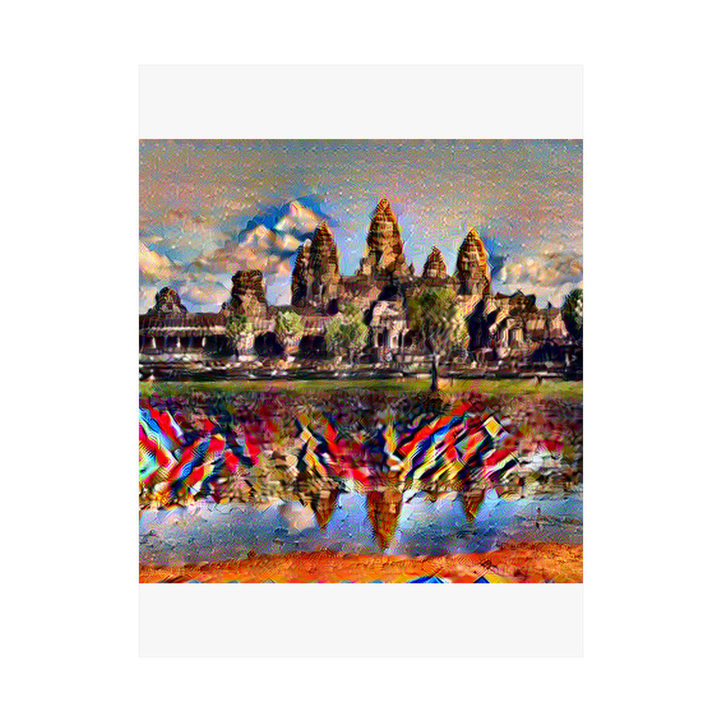 Angkor Wat in Composition VII Style | Wassily Kandinsky Inspired Art
