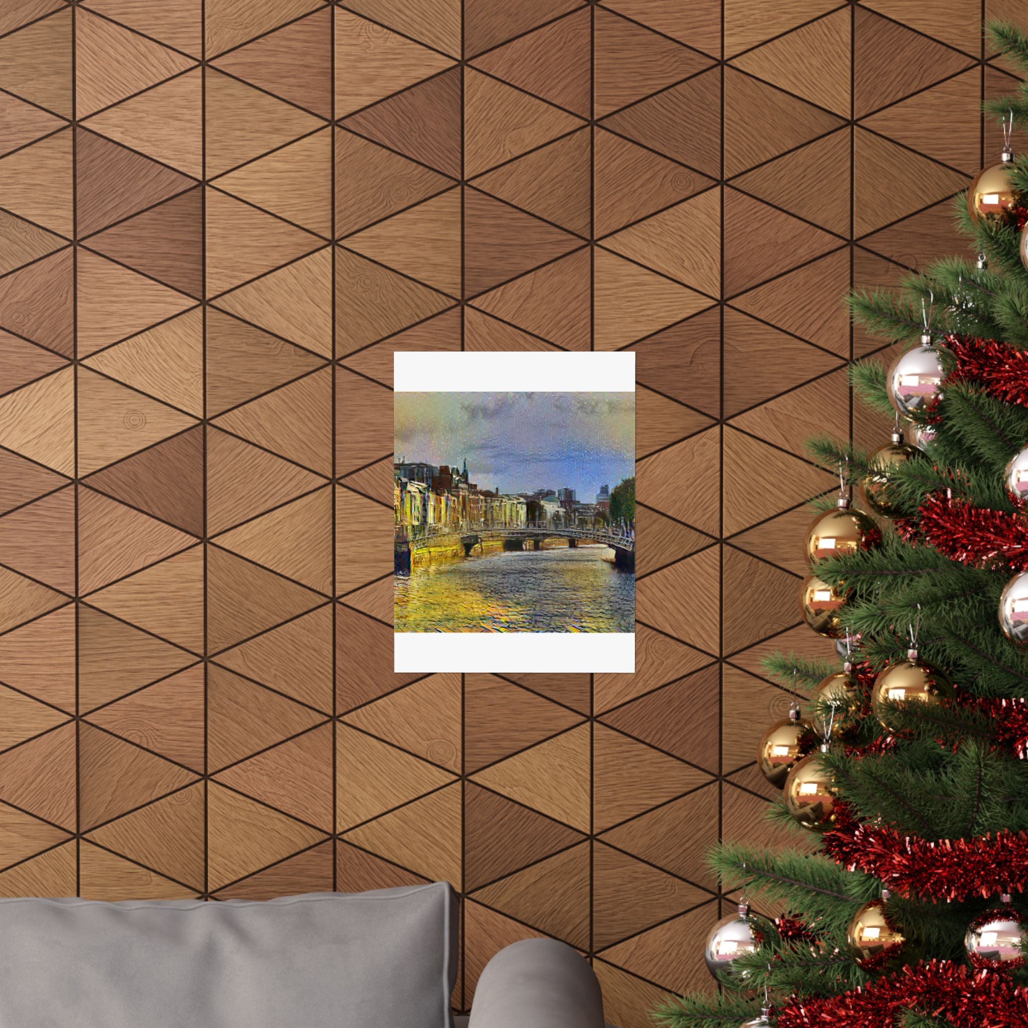 Ha'penny Bridge in Cafe Terrace at Night Style | Vincent van Gogh Inspired Art