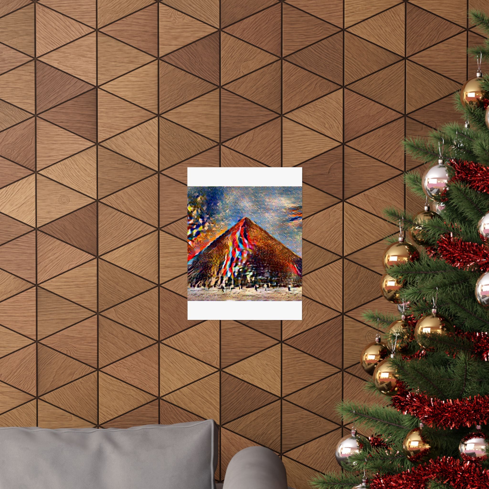 Pyramids Giza in Composition Vii Style - Poster Print