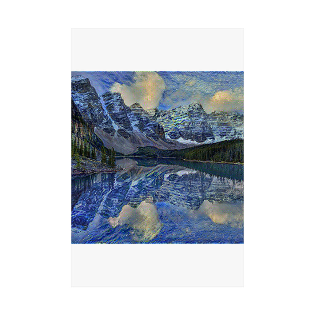 Moraine Lake in Starry Night Style | Vincent van Gogh Inspired Art