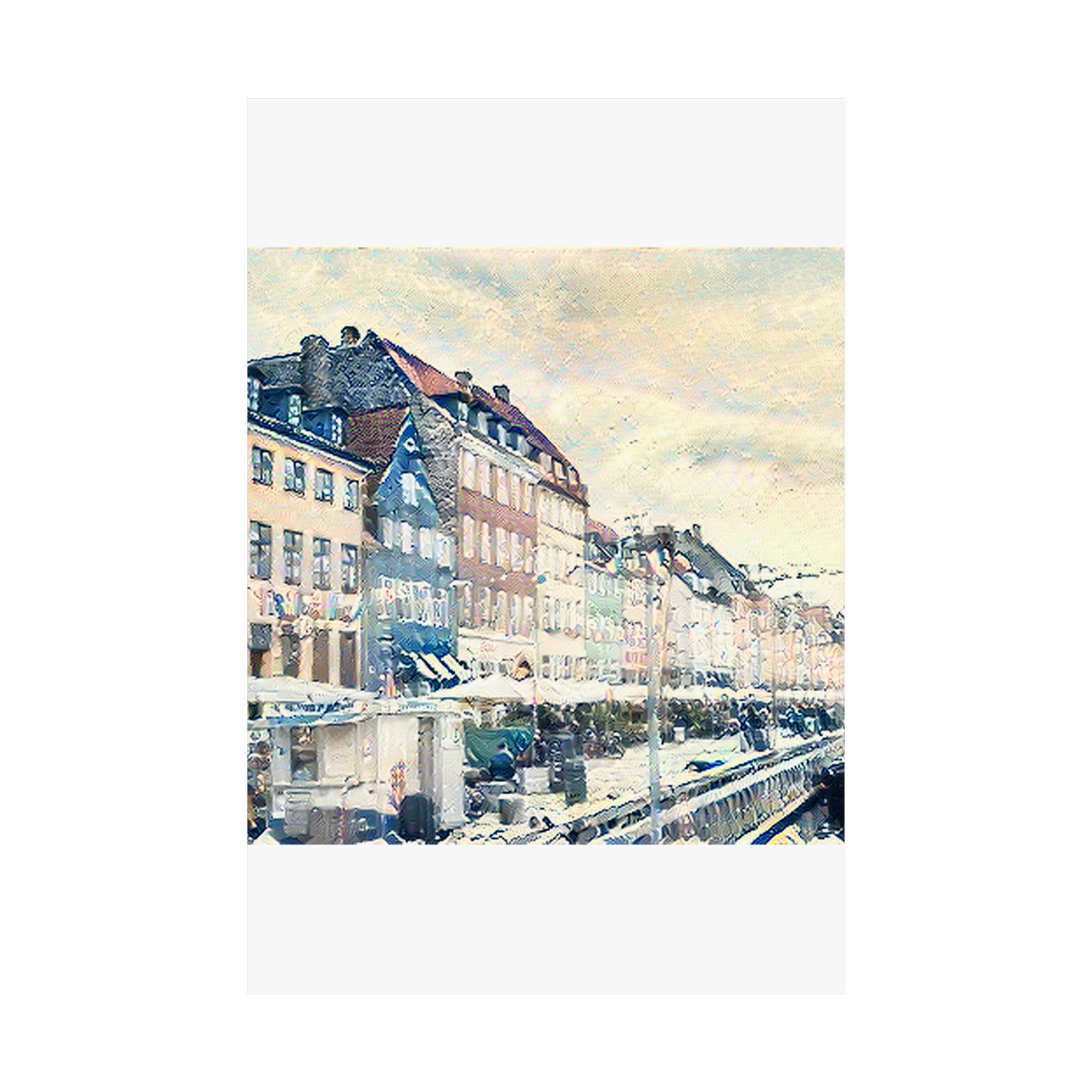 Nyhavn in The Great Wave off Kanagawa Style | Katsushika Hokusai Inspired Art