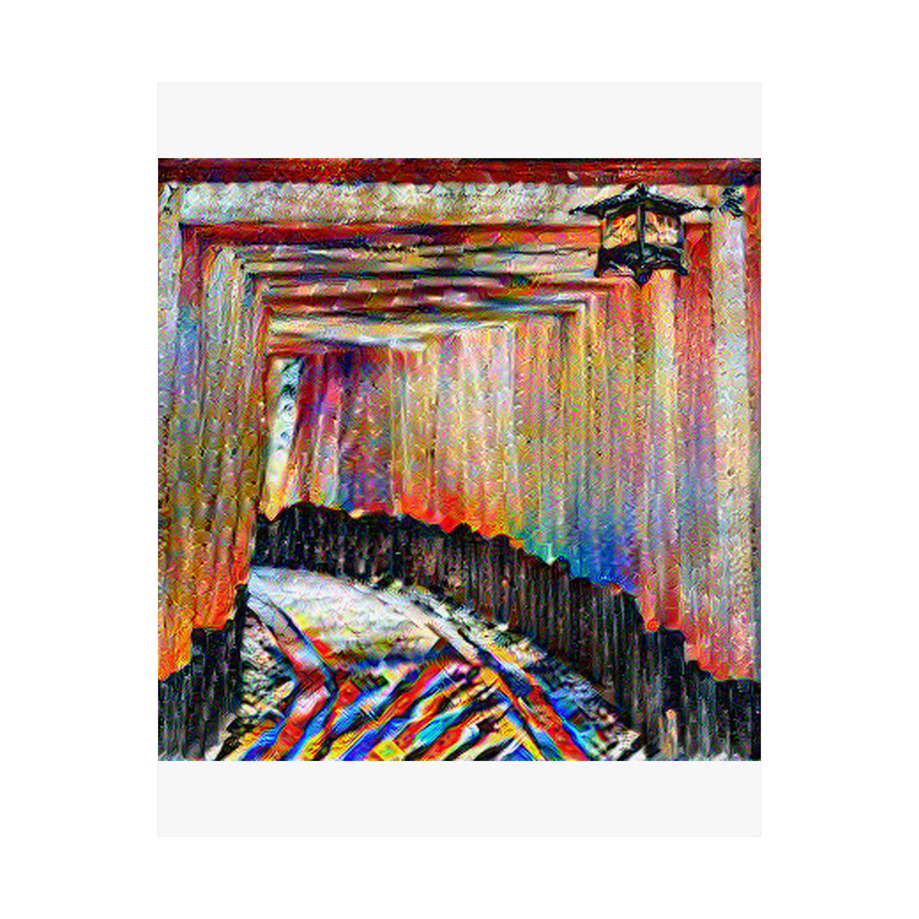 Fushimi Inari Shrine in Composition VII Style | Wassily Kandinsky Inspired Art