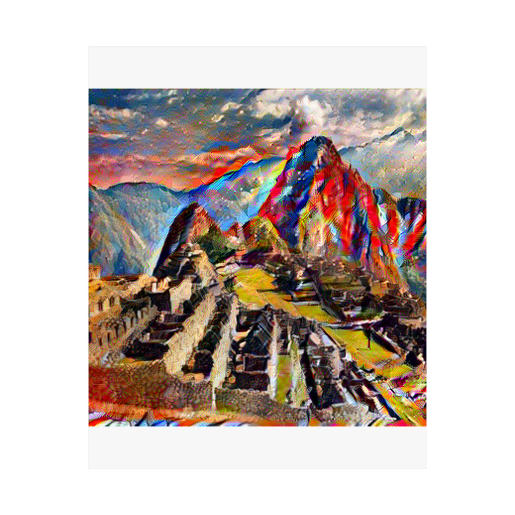 Machu Picchu in Composition Vii Style - Poster Print