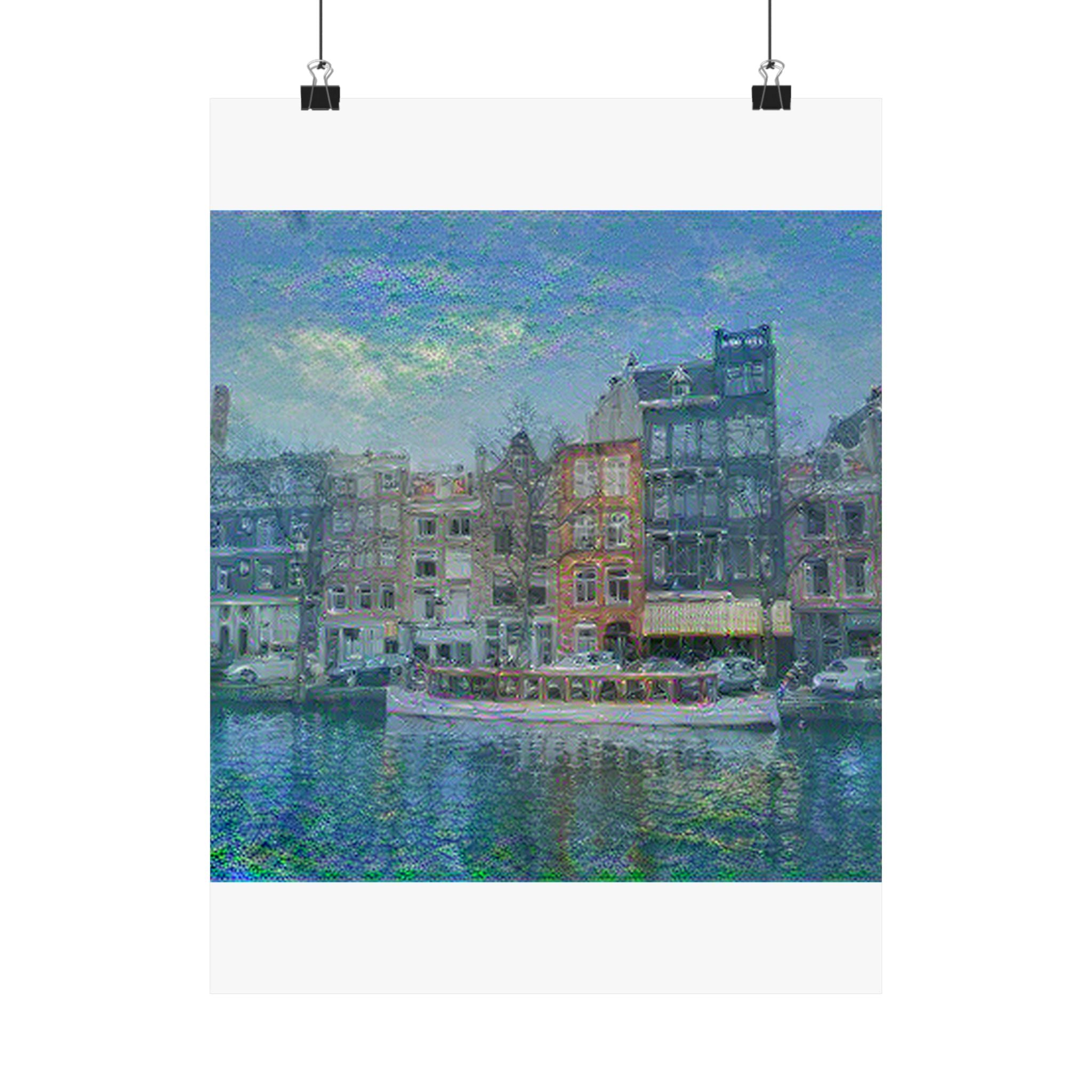 Amsterdam Canal Ring in Water Lilies Style | Claude Monet Inspired Art