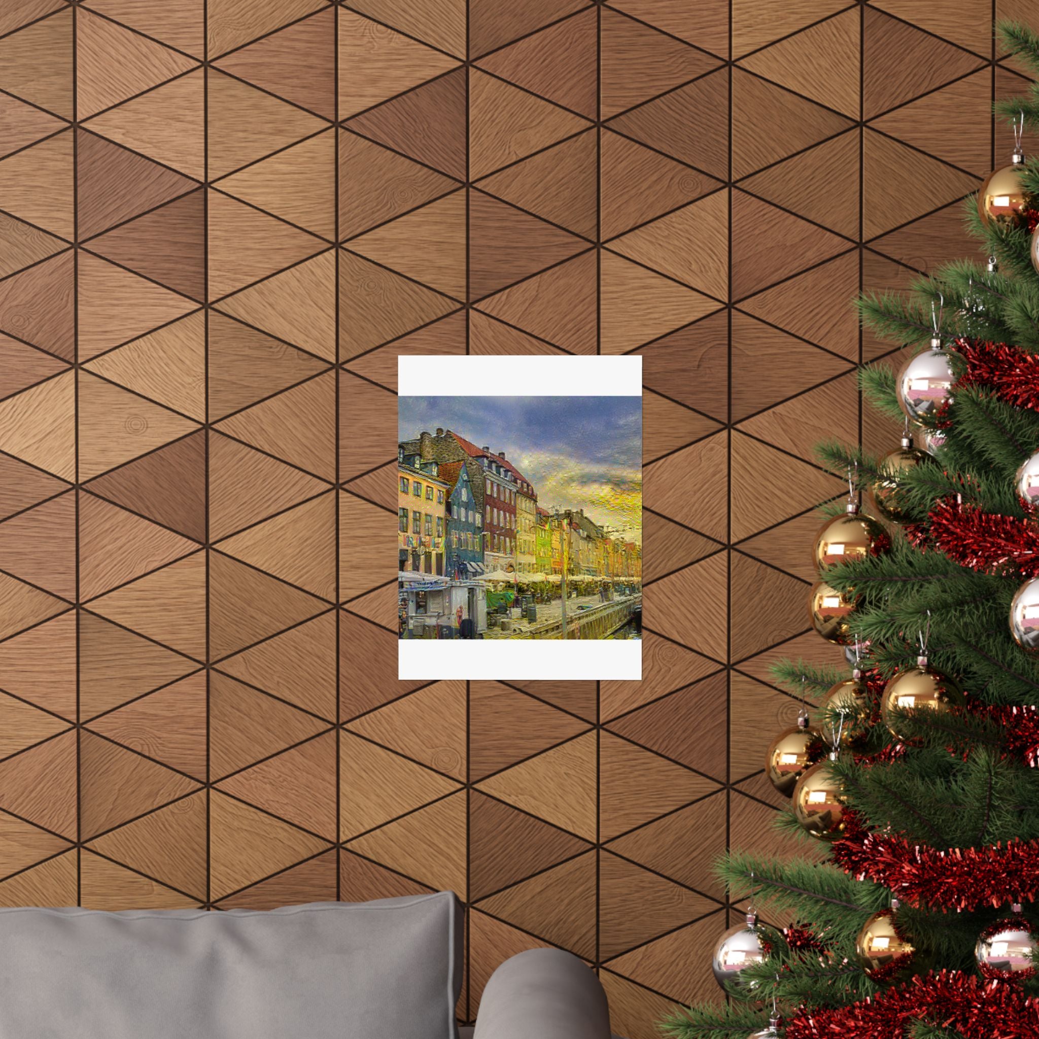 Nyhavn in Cafe Terrace at Night Style | Vincent van Gogh Inspired Art