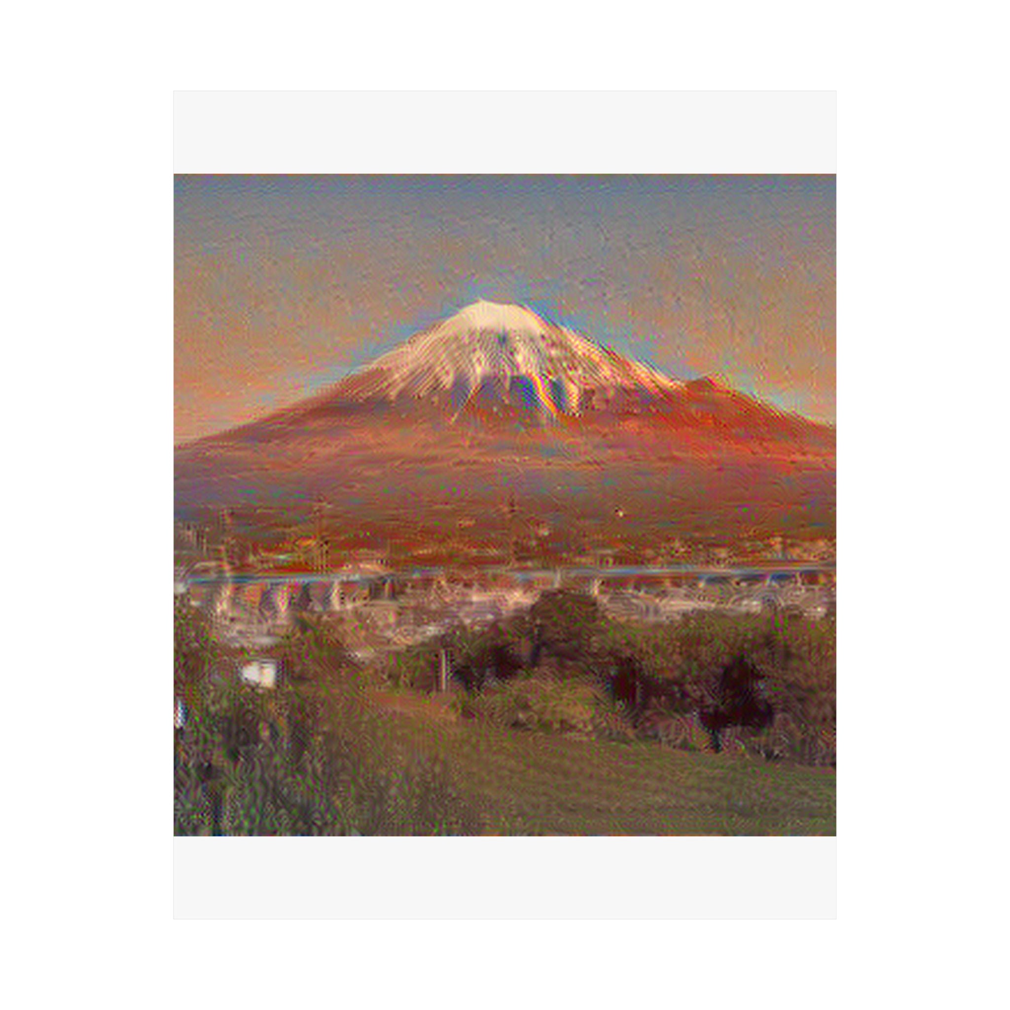 Mount Fuji in The Scream Style - Poster Print