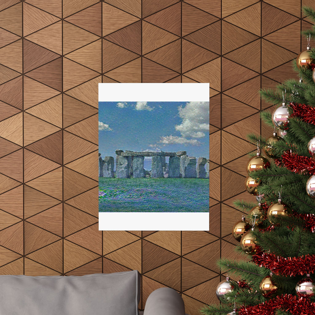Stonehenge in Water Lilies Style - Poster Print