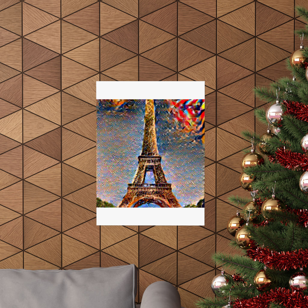 Eiffel Tower in Composition Vii Style - Poster Print
