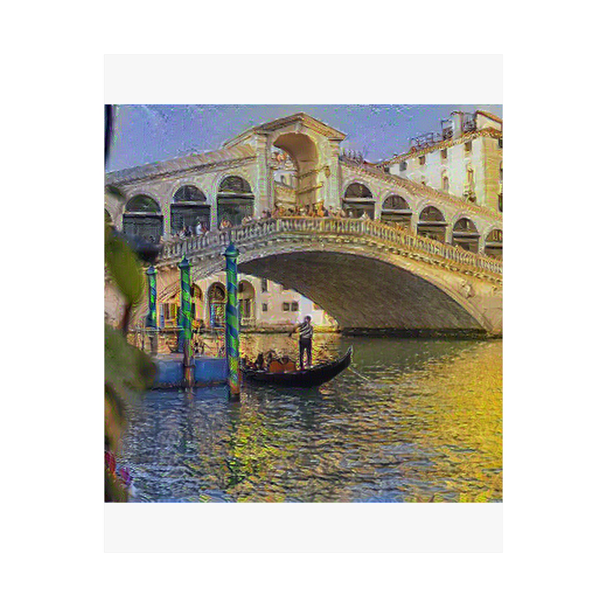 Rialto Bridge in Cafe Terrace at Night Style | Vincent van Gogh Inspired Art