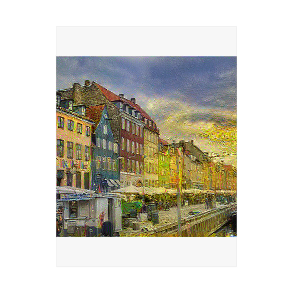Nyhavn in Cafe Terrace at Night Style | Vincent van Gogh Inspired Art