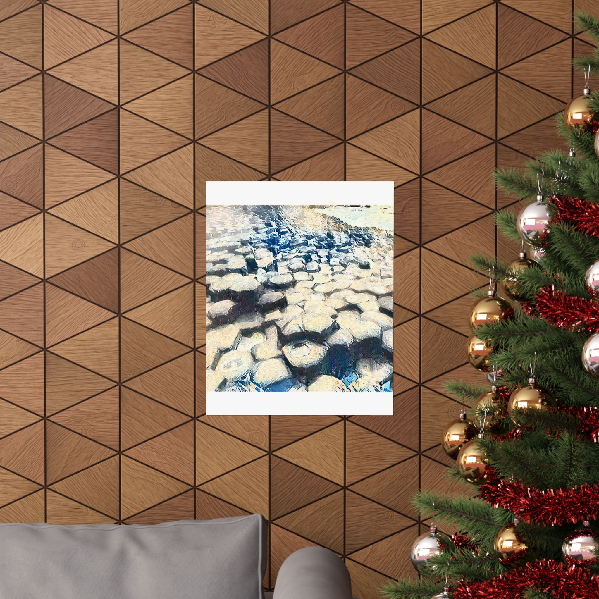 Giant's Causeway in The Great Wave off Kanagawa Style | Katsushika Hokusai Inspired Art