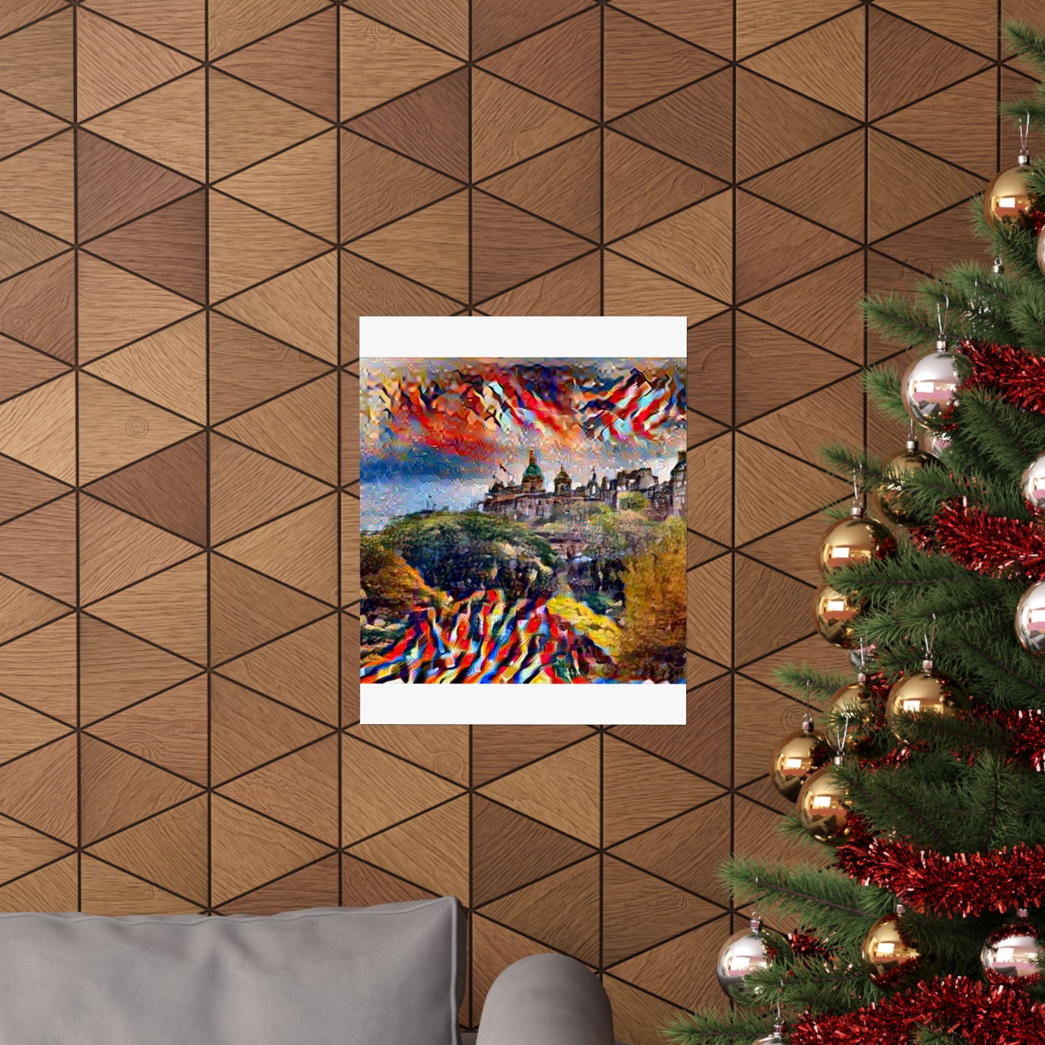 Edinburgh Old Town in Composition VII Style | Wassily Kandinsky Inspired Art