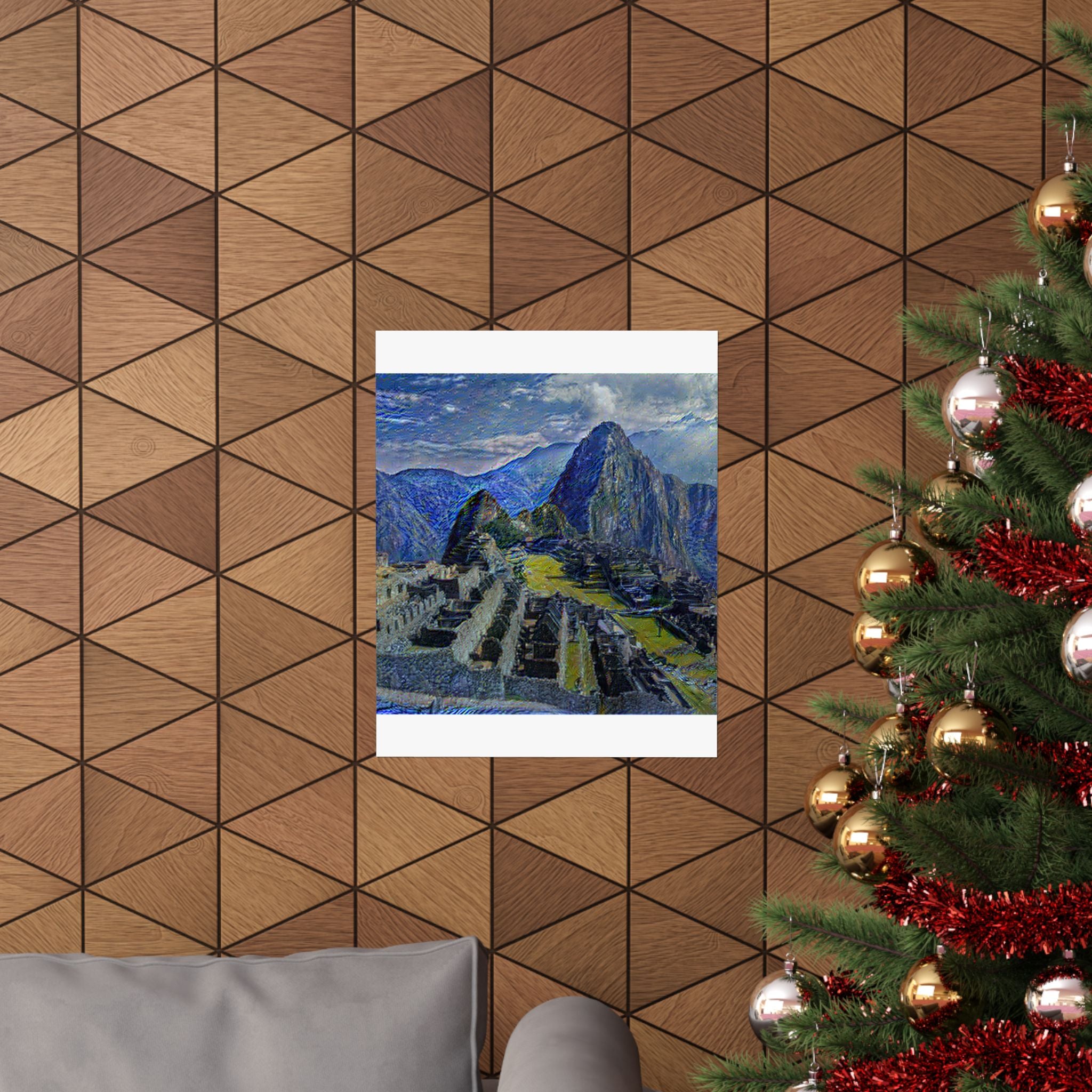 Machu Picchu in Starry Night Style - Poster Print