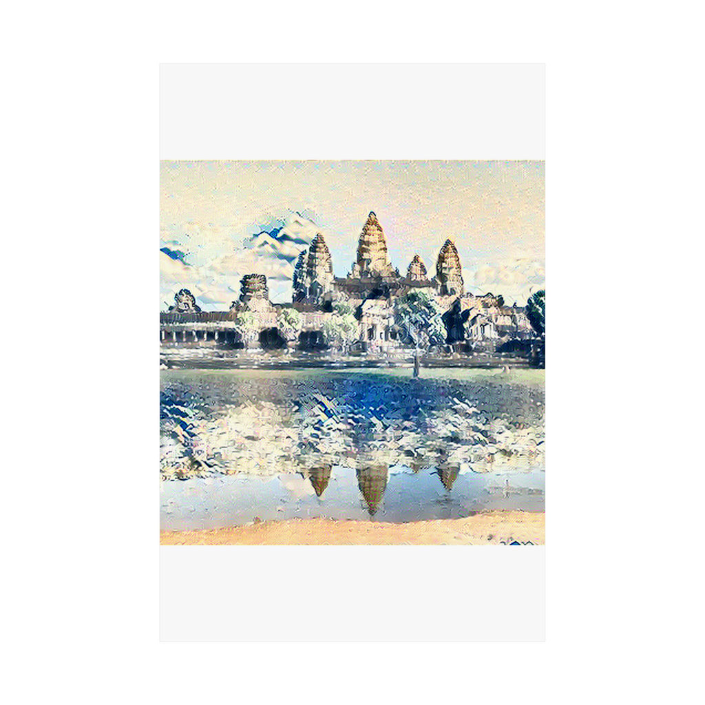 Angkor Wat in The Great Wave off Kanagawa Style | Katsushika Hokusai Inspired Art