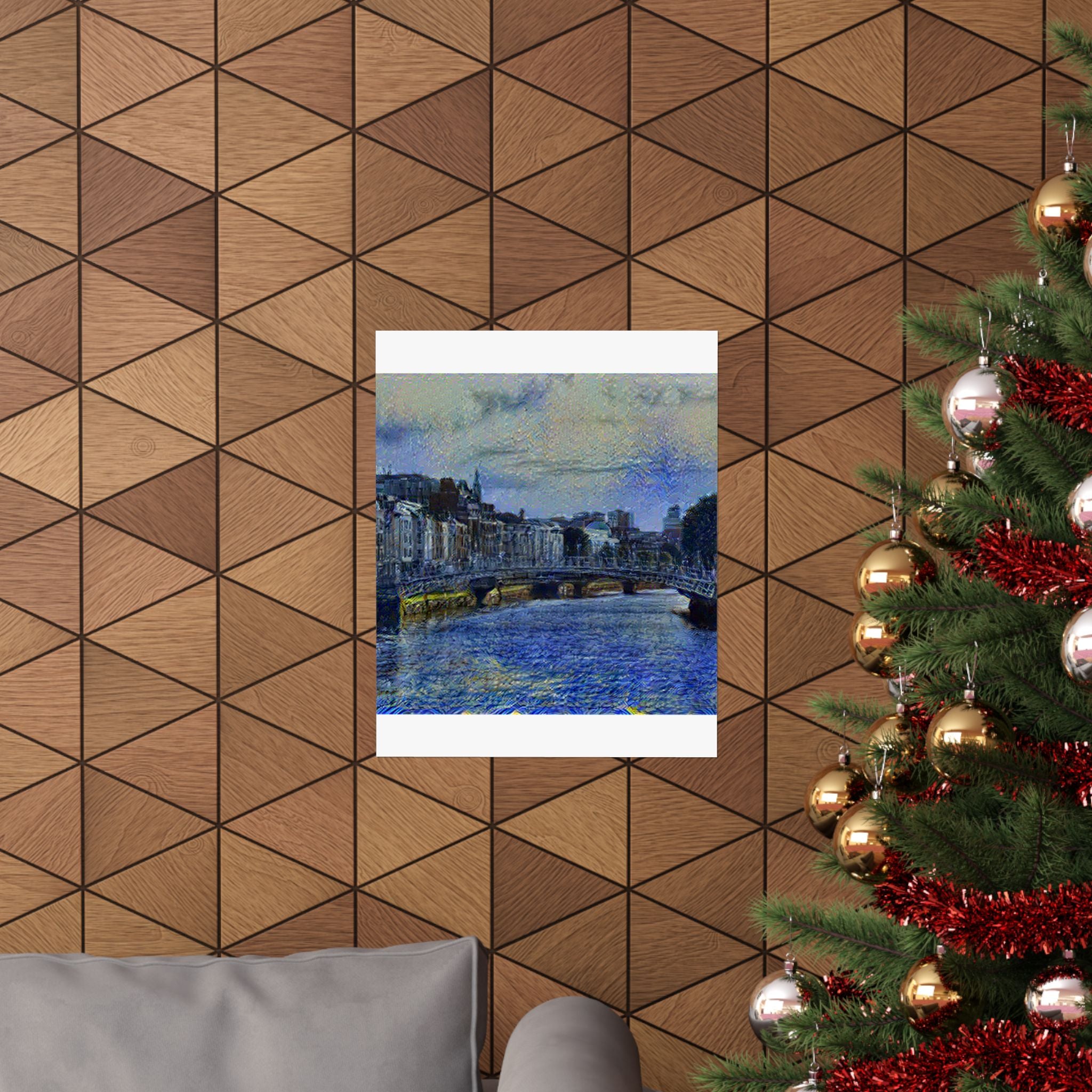 Ha'penny Bridge in Starry Night Style | Vincent van Gogh Inspired Art