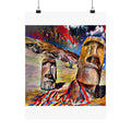 Moai Statues in Composition VII Style | Wassily Kandinsky Inspired Art