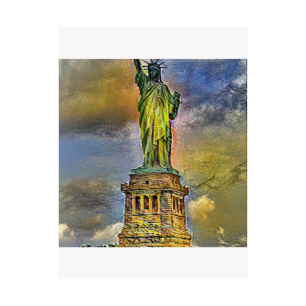 Statue Of Liberty in Cafe Terrace Style - Poster Print