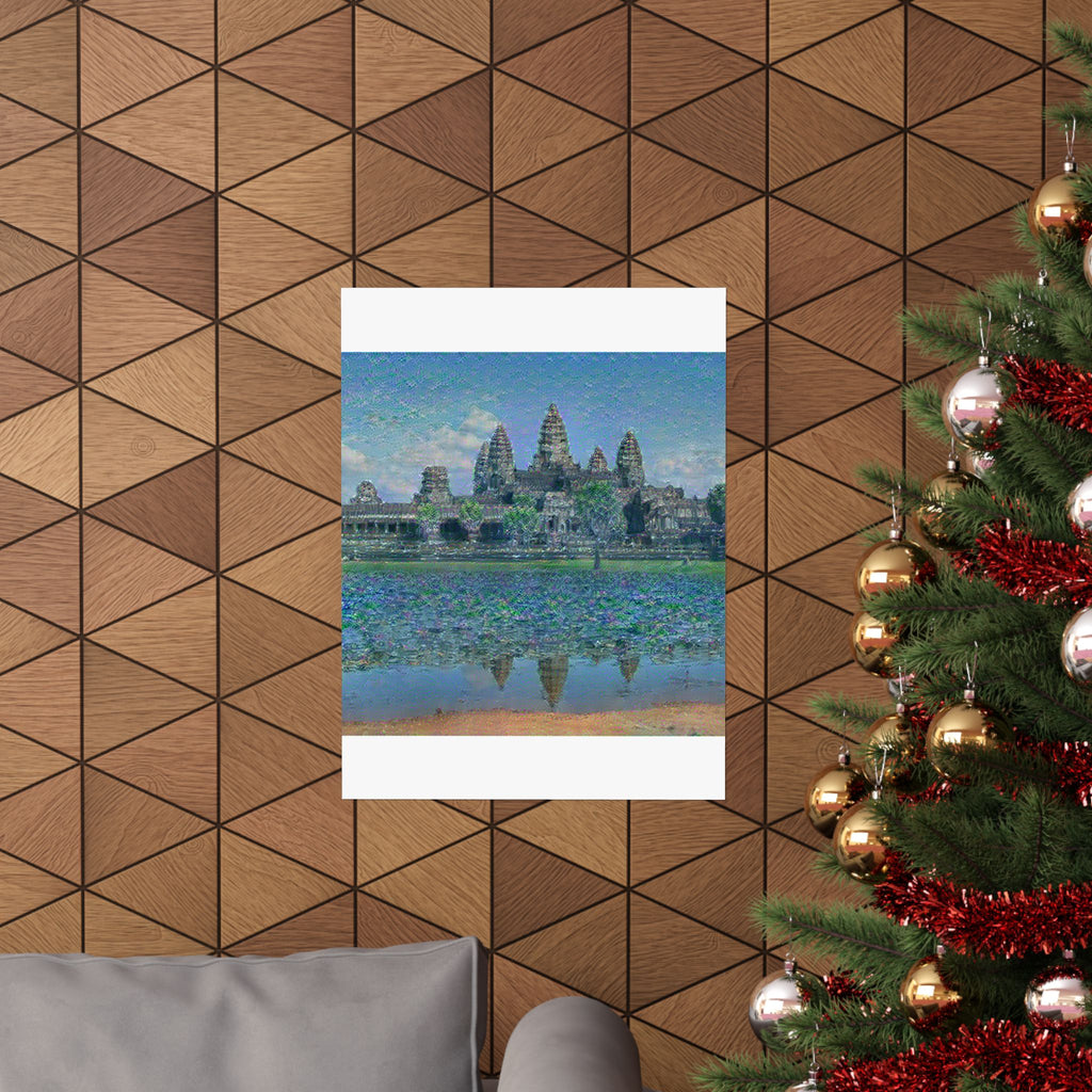Angkor Wat in Water Lilies Style | Claude Monet Inspired Art