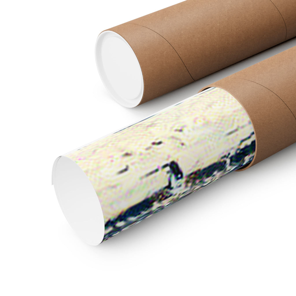 Pyramids Giza in Great Wave Style - Poster Print