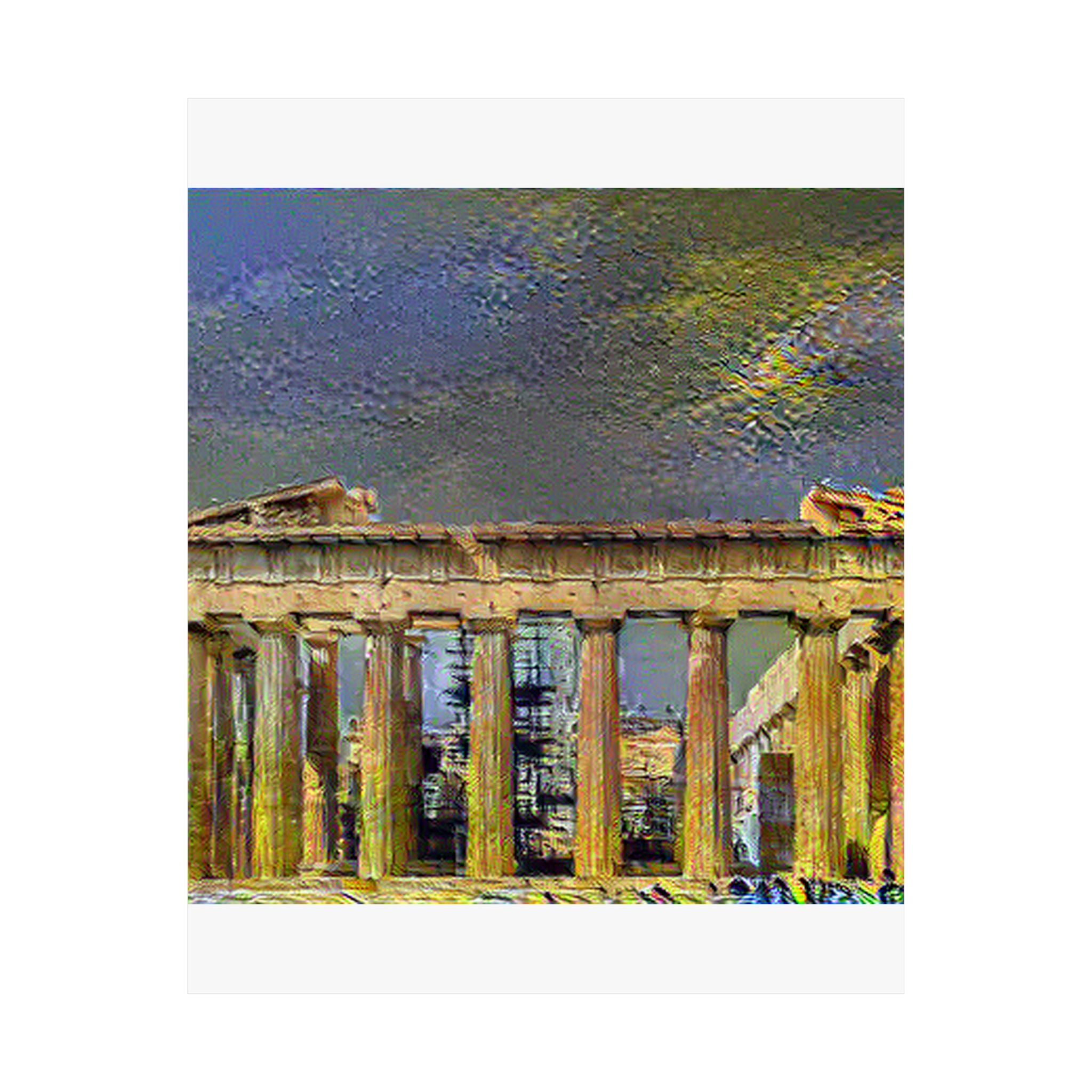 Acropolis Athens in Cafe Terrace Style - Poster Print