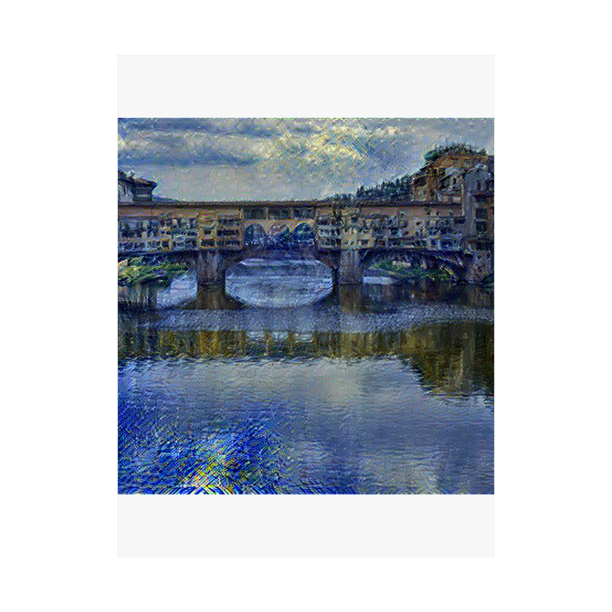 Ponte Vecchio in Starry Night Style | Vincent van Gogh Inspired Art