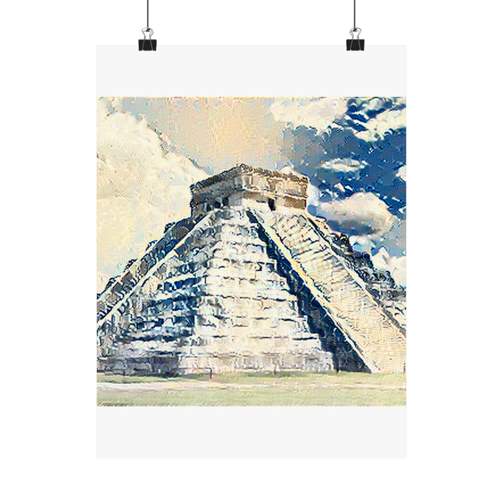 Chichen Itza in The Great Wave off Kanagawa Style | Katsushika Hokusai Inspired Art