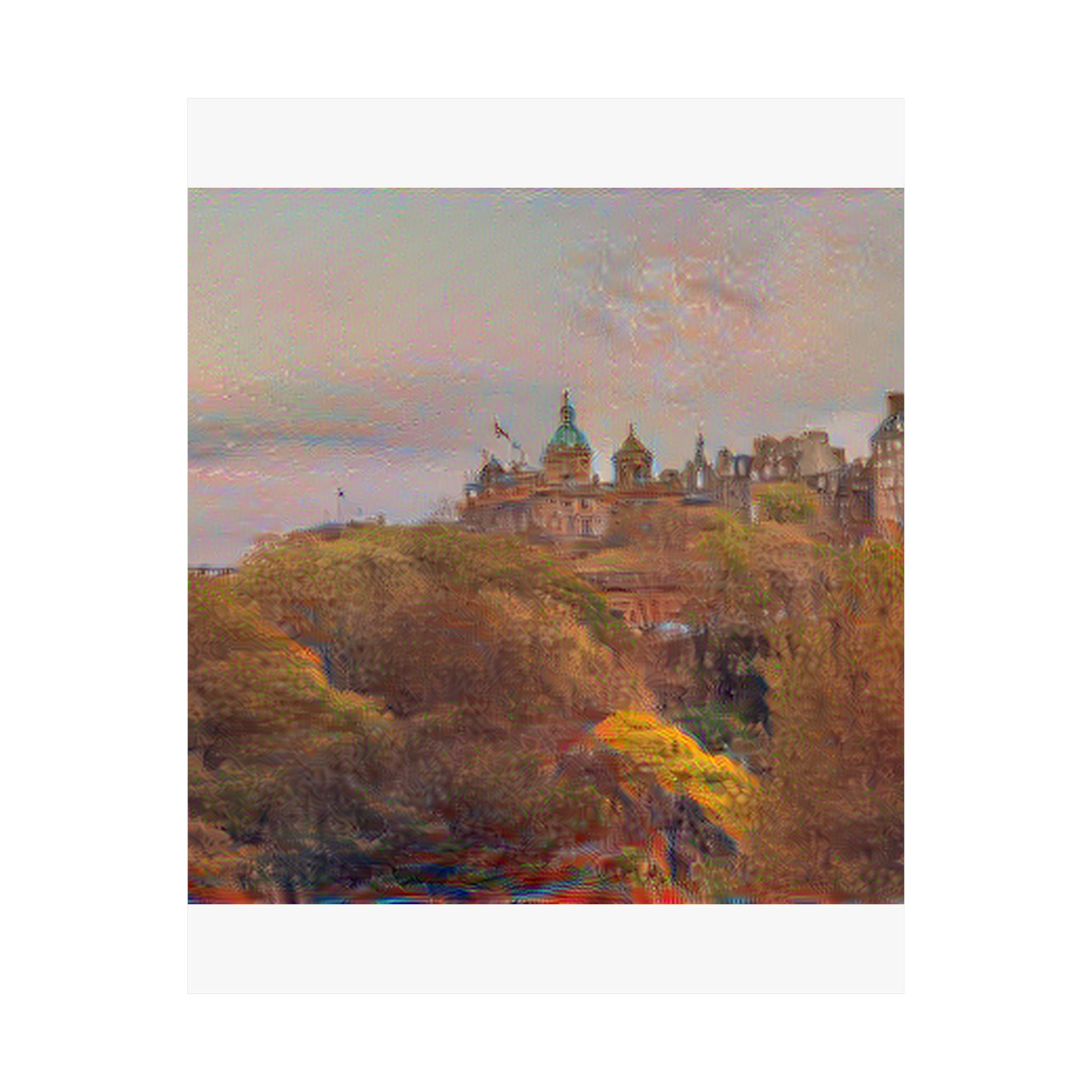 Edinburgh Old Town in The Scream Style | Edvard Munch Inspired Art