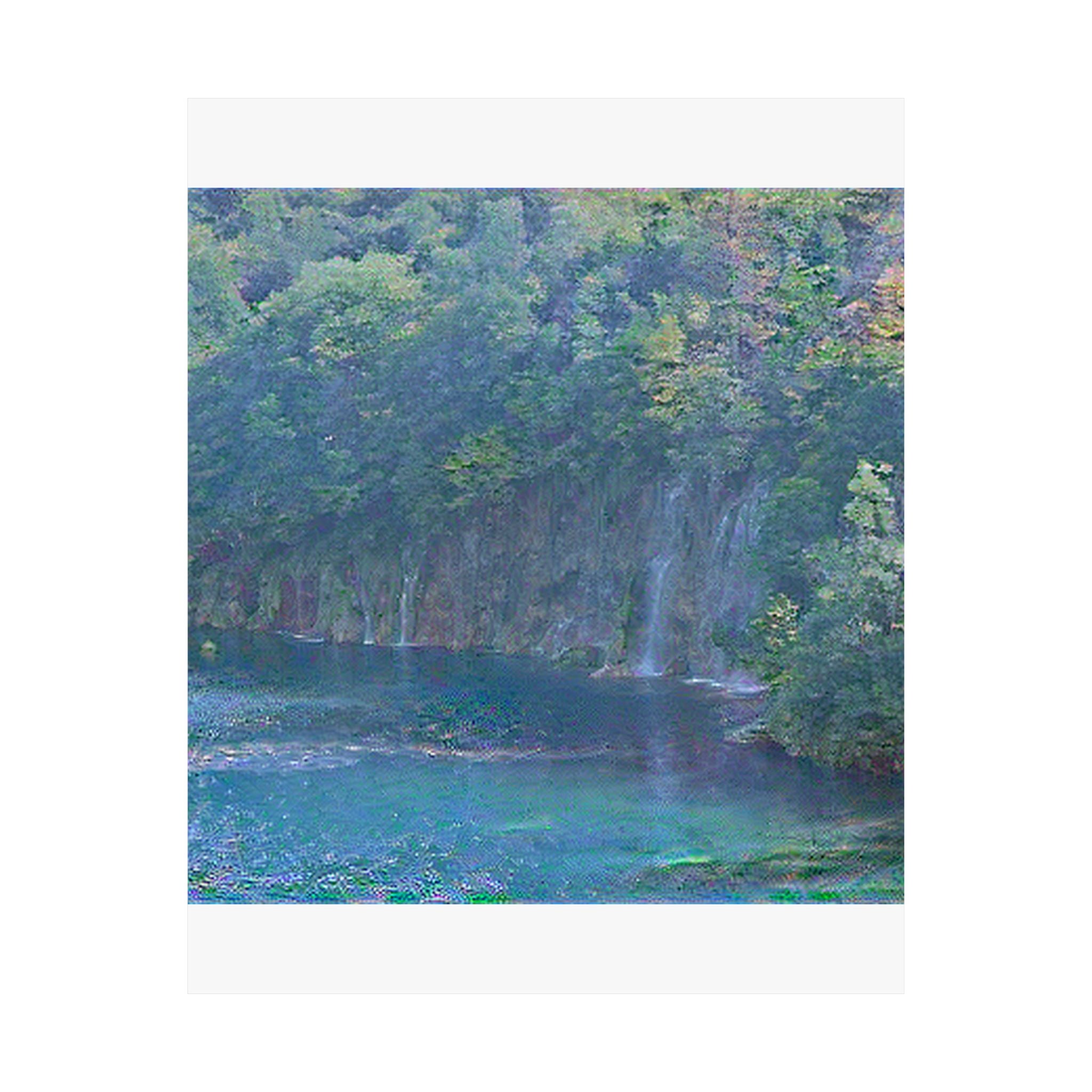 Plitvice Lakes in Water Lilies Style | Claude Monet Inspired Art