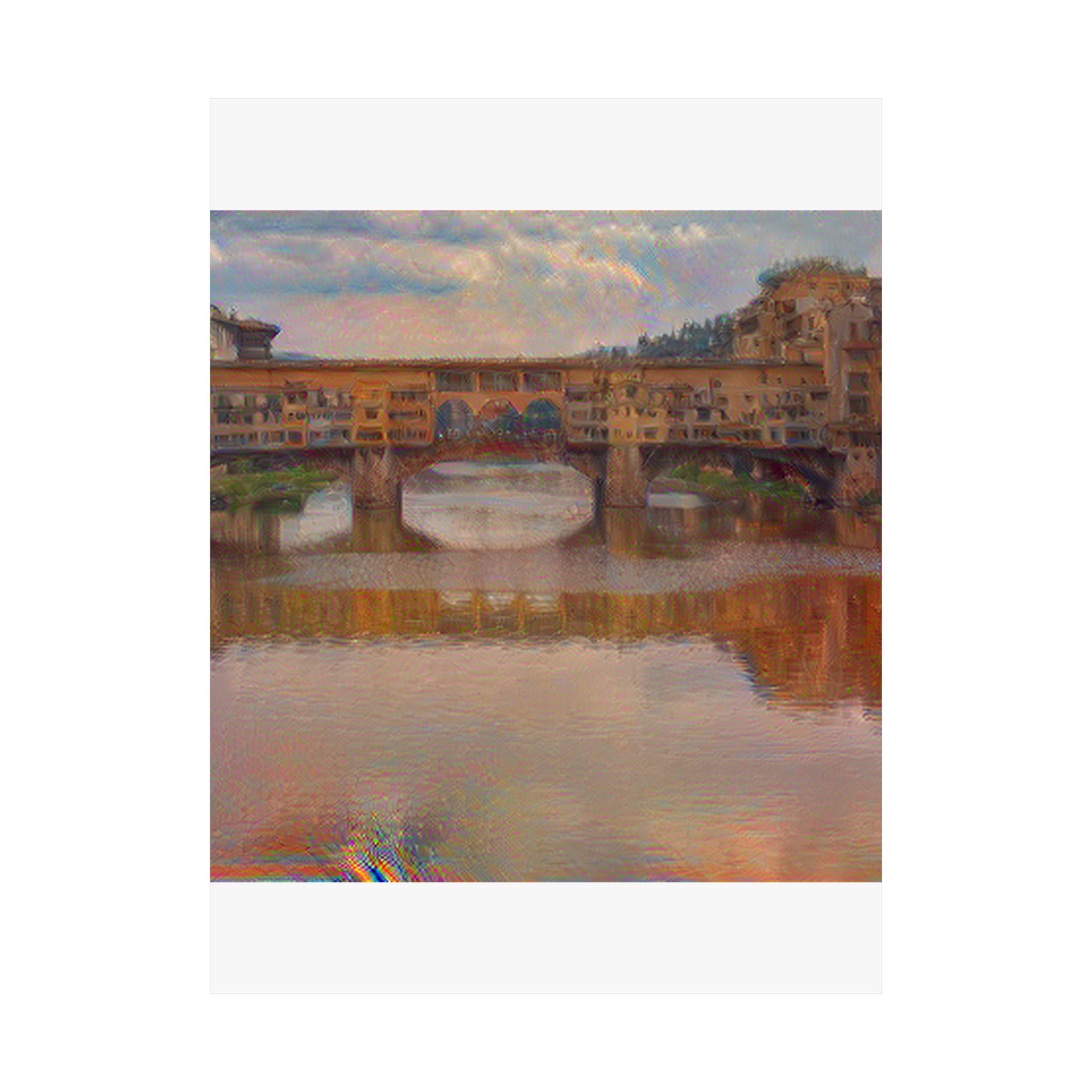 Ponte Vecchio in The Scream Style | Edvard Munch Inspired Art