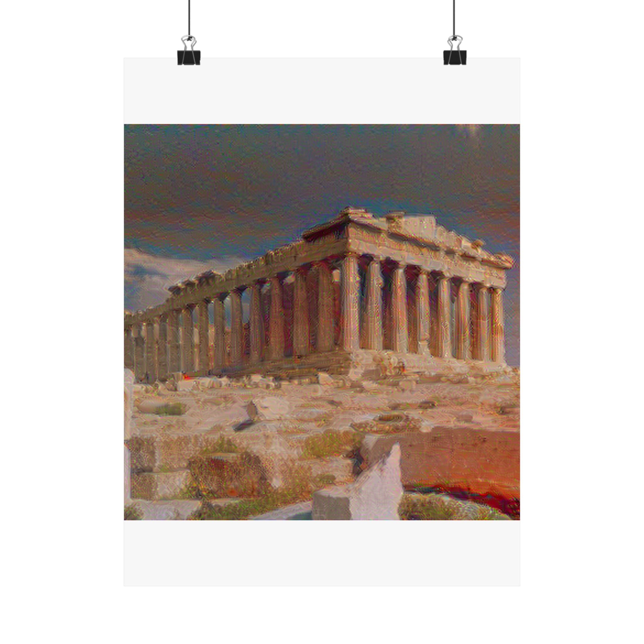 Parthenon in The Scream Style - Poster Print
