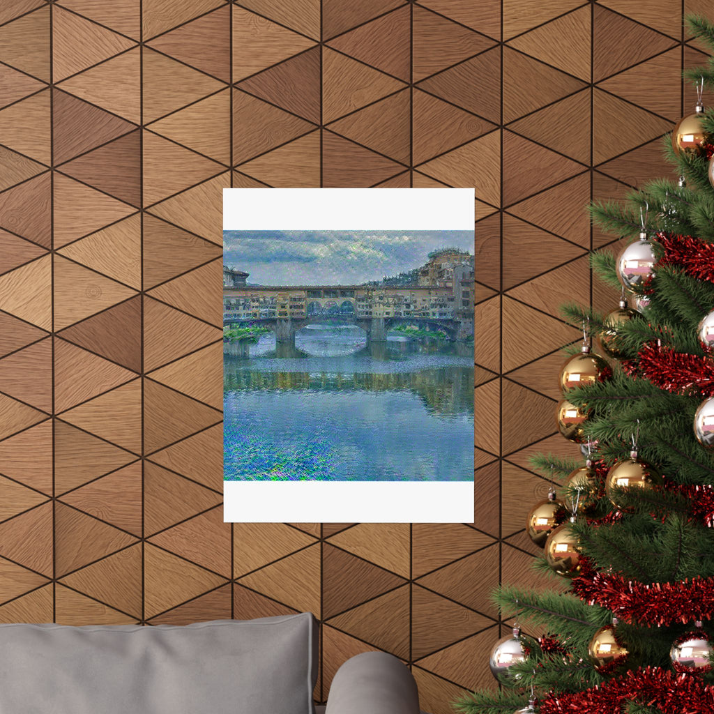 Ponte Vecchio in Water Lilies Style | Claude Monet Inspired Art