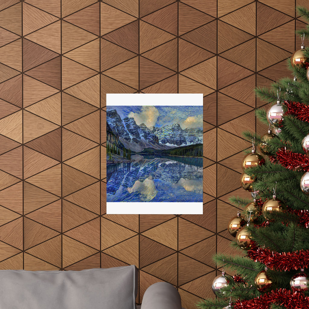 Moraine Lake in Starry Night Style | Vincent van Gogh Inspired Art